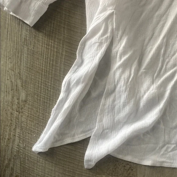 White Button-Up Shirt/ Cover up - Picture 4 of 5